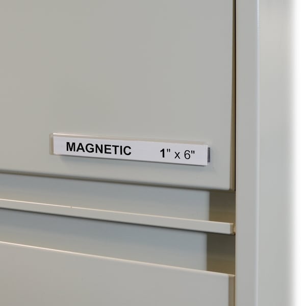 C-Line Products HOLDEX Magnetic ShelfBin Label Holders, 1  inch Magnetic Label Holder, 10PK - 87227