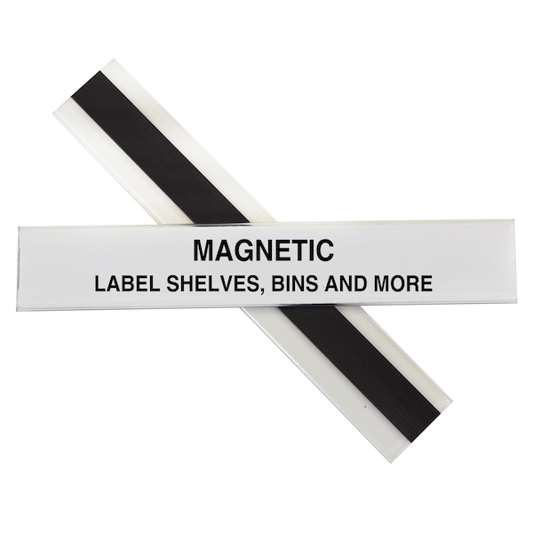C-Line Products HOLDEX Magnetic ShelfBin Label Holders, 1  inch Magnetic Label Holder, 10PK - 87227