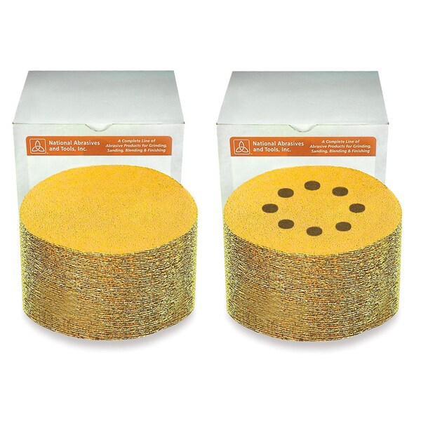 Alfa 5in x 8 A220 Hook & Loop Paper Disc Gold Aluminum Oxide - VDAG52208