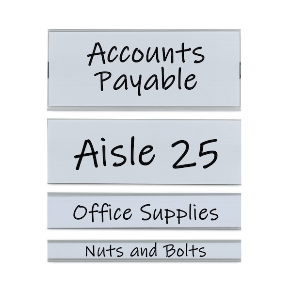C-Line Products Clear Magnetic Label Holders, Side Load, 6 x 1, Clear, PK10 - 87810