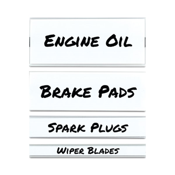C-Line Products Clear Magnetic Label Holders, Side Load, 6 x 1, Clear, PK10 - 87810