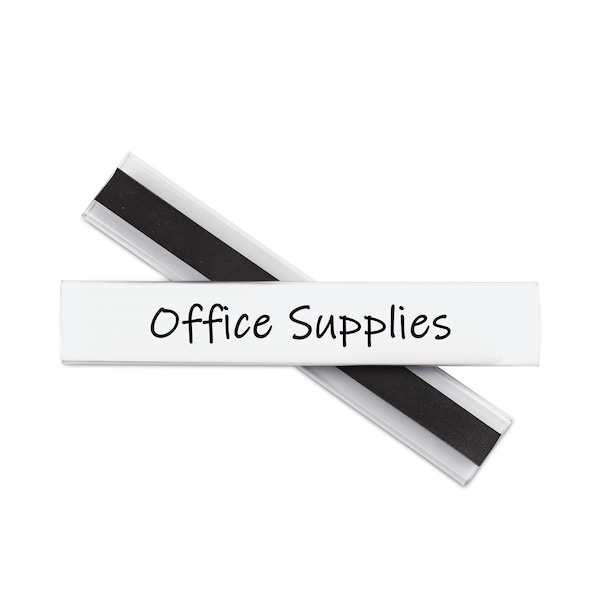C-Line Products Clear Magnetic Label Holders, Side Load, 6 x 1, Clear, PK10 - 87810