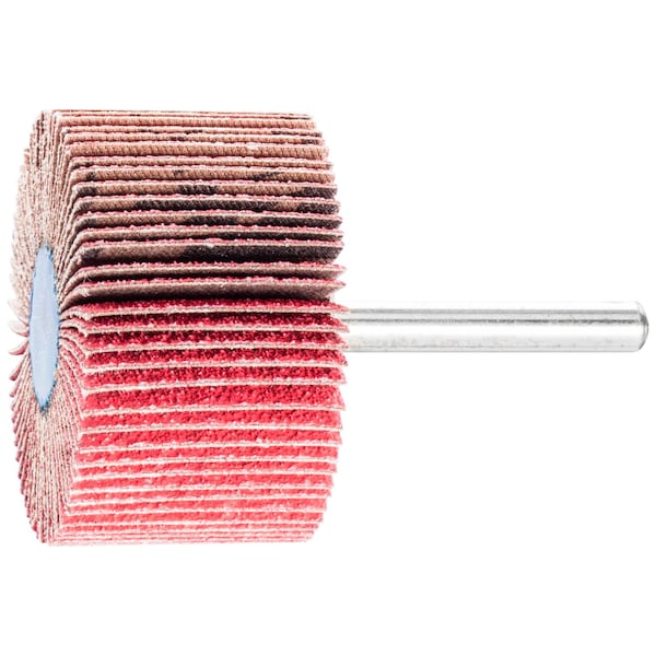 Pferd 2" x 1" Mounted Flap Wheel - 1/4" Shank - Ceramic Oxide - 80 Grit - 45291