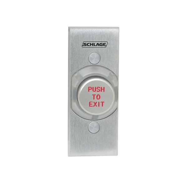 Schlage Electronics 1-1/4 pulgadas Botón, Single Gang, Rojo, PUSH TO EXIT, Acción Retardada 0-60 Segundos, Estilo Angosto - 621RD EX DA NS.