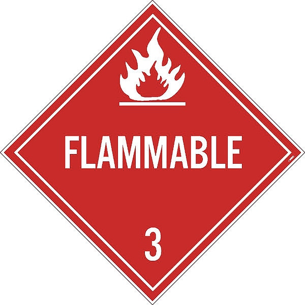 Nmc Flammable 3 Dot Placard Sign, Pk25, Material: Pressure Sensitive Removable Vinyl .0045 - DL158PR25