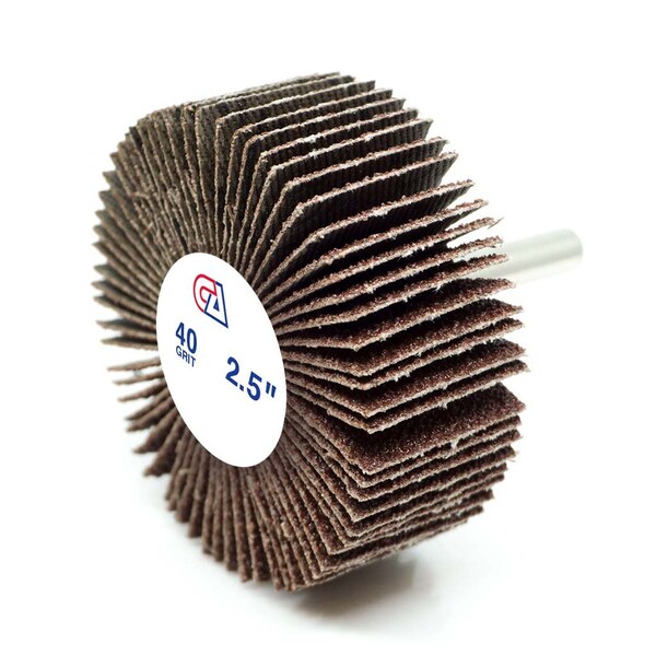 Continental Abrasives 2-1/2" x 1" x 1/4" Aluminum Oxide 40 Grit Mounted Flap Wheel - FW-212040