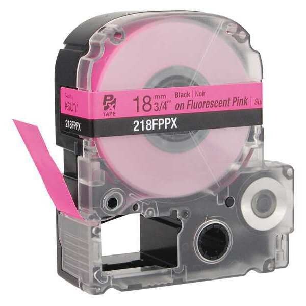 Epson Label Cartridge, Black on Fluorescent Pink, Labels/Roll: Continuous - 218FPPX
