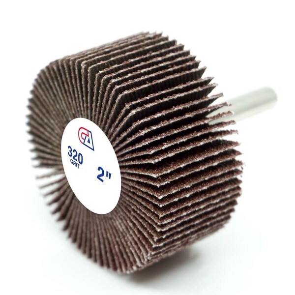 Continental Abrasives 2" x 1" x 1/4" Aluminum Oxide 320 Grit Mounted Flap Wheel - FW-21320