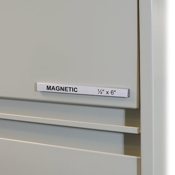 C-Line Products HOLDEX Magnetic ShelfBin Label Holders, 12  inch Magnetic Label Holder, 10PK - 87207