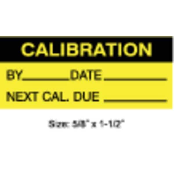 Stranco Calibration Label, ENG, Black/Yellow, PK350, TCF-22136 - TCF-22136