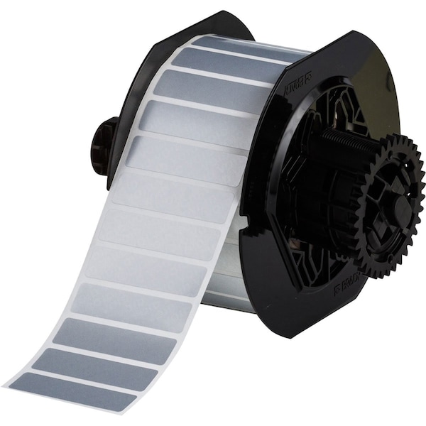 Brady B33 Series Metallized Polyester Permanent Labels 0.5in H x 2in W LGT GR 2500/RL - B33-53-486