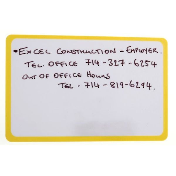 Vital Id Emergency Wallet I.D. Card, Plastic, PK200 - WSID-04