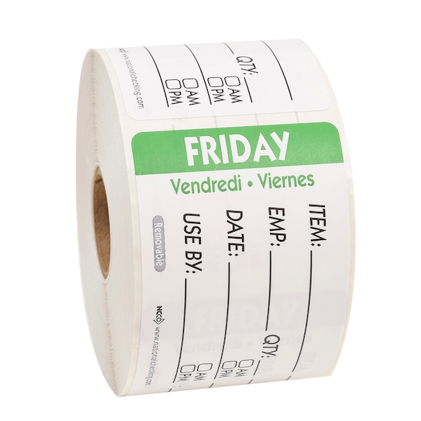 National Checking National Checking 2X3 Trilingual Item-Date-Use By Friday Green, PK500 - RIDU2305R
