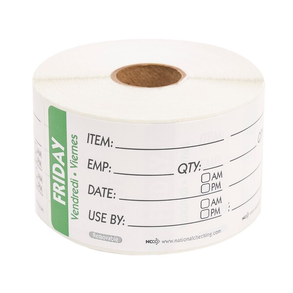 National Checking National Checking 2X3 Trilingual Item-Date-Use By Friday Green, PK500 - RIDU2305R