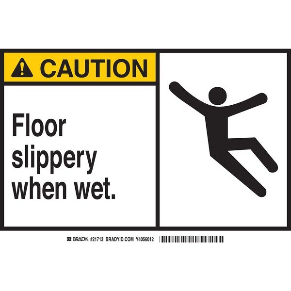 Brady Safety Sign Label, 3-1/2 x 5, Self-Adhes., 83887 - 83887