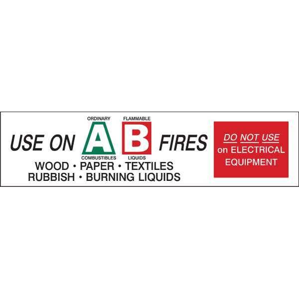 Brady Fire Extinguisher Label, 1-1/2inHx6inW, 95226 - 95226