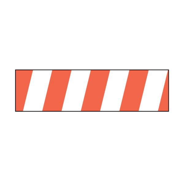 Nevs Mini - Striped Flag - White w/Flr. Red - 3/16" x 1" - NEV40213