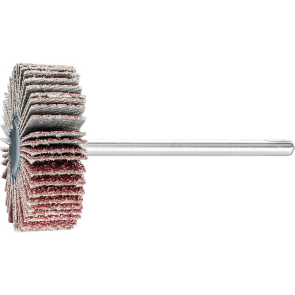 Pferd 1-3/16" x 3/8" Mounted Flap Wheel - 1/8" Shank - Aluminum Oxide - 120 Grit - 45015