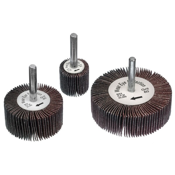 A-Prime Premium Cut Flap Wheels, Aluminum Oxide, 1/4 Shank, 3/4in x 5/8in x 1/4, 10PK - 10160