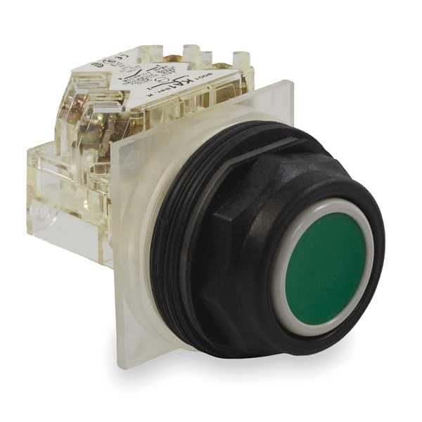 Botón pulsador no iluminado de Schneider Electric, 30 mm, 1NC, Verde - 9001SKR1GH6