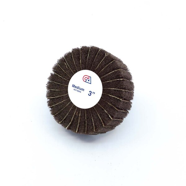 Continental Abrasives 3" x 2" x 1/4" Interleaf Aluminum Oxide and Nonwoven Mounted Flap Wheel  80/Medium - FW-INT32M