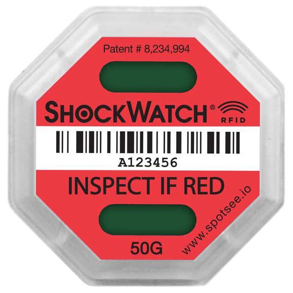 Shockwatch RFID Impact Tag, Field-Armable, 50G, PK100 - SWRFID-50G