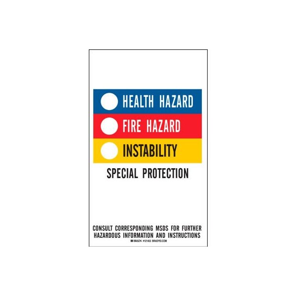 Brady Brady Hazardous Materials Identification Guide Color Bar Labels, 10/PKG, 3inW x 5inH - 121453