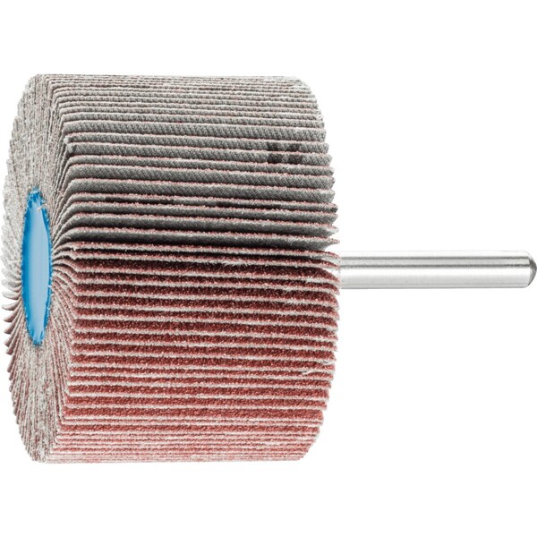 Pferd 2-1/2'' x 1-1/2'' Mounted Flap Wheel - 1/4'' Shank - Zirconia Z-COOL - 80 Grit - 45489