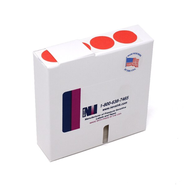 Nevs 1-1/4" Color Coding Dots Red - Roll Form - DOT-114RL RED