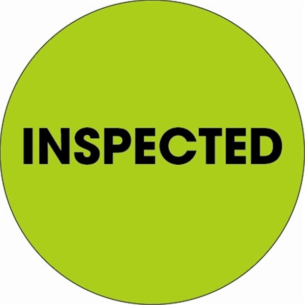 Bondad 2 in. Circle - Inspected Fluorescent Green Labels - Roll of 500 - BO3344879