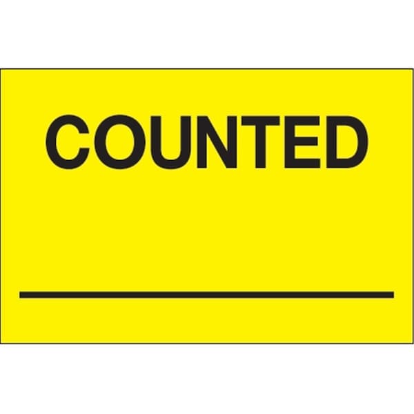 Bondad 2 x 3 in. - Counted Fluorescent Yellow Labels - Roll of 500 - BO3344835