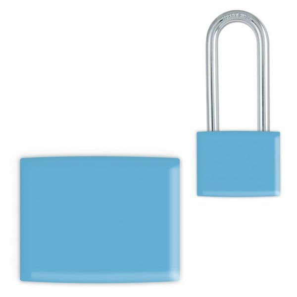 Idesco Padlock Label, 2-1/8inHx1-1/2inW, PK25, LMBBT103AAC - LMBBT103AAC