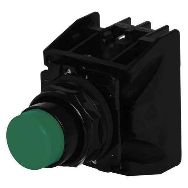 Botón pulsador de ubicación peligrosa con contactos, 30 mm, 1 NC, 1 NO, Verde - E34EX708G