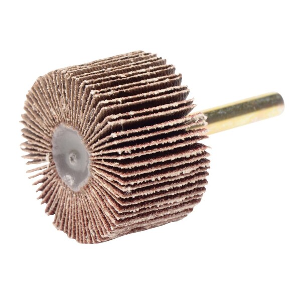 Weiler 1-1/2" x 1" Tiger Coated Abrasive Flap Wheel, 1/4" Stem, 60AO - 52009