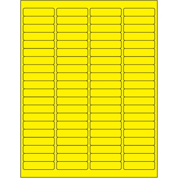 Bondad 1.94 x 0.5 in. Fluorescent Yellow Rectangle Laser Labels, 8000PK - BO2820031