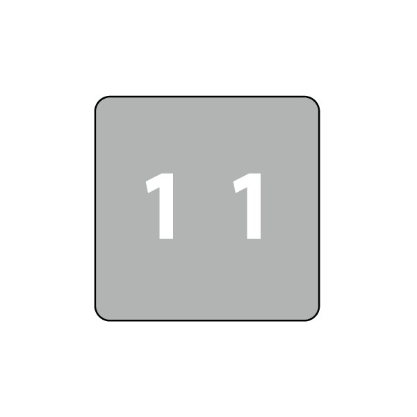 Nevs Ames - Filing Labels - Large - Number 1 1-7/8" x 1-7/8" Gray - XN-JL-1