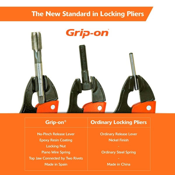 Grip-On 8 Locking Sheet Metal Clamp, 11116 Jaw Opening - 128-08