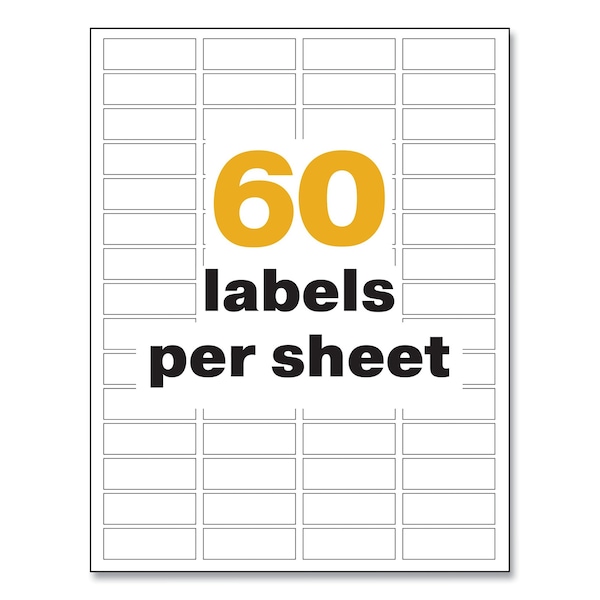 Avery UltraDuty Chemical Waterproof and UV Res Labels, 0.5x1.75, Wht, PK1500 - 60518