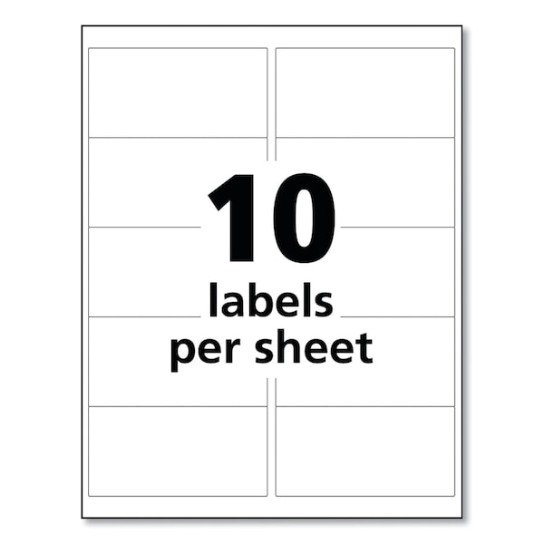 Avery UltraDuty Chemical Waterproof and UV Resistant Labels, 2x4, Wht, PK500 - 60525
