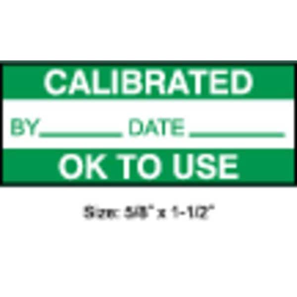 Stranco Calibration Label, ENG, Green/White, PK350, TC-20910 - TC-20910