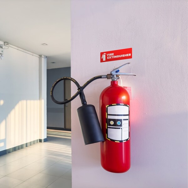 Fuel Stickers Fire Extinguisher Sticker: For Office, Commercial: Safety & Compliance: Hvy-Dty, 6''x2'', 4PK - Z-462FIRE-4PK