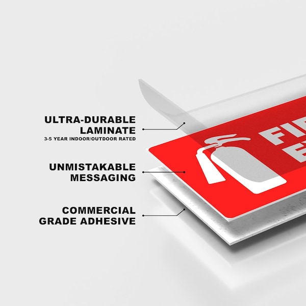 Fuel Stickers Fire Extinguisher Sticker: For Office, Commercial: Safety & Compliance: Hvy-Dty, 6''x2'', 4PK - Z-462FIRE-4PK