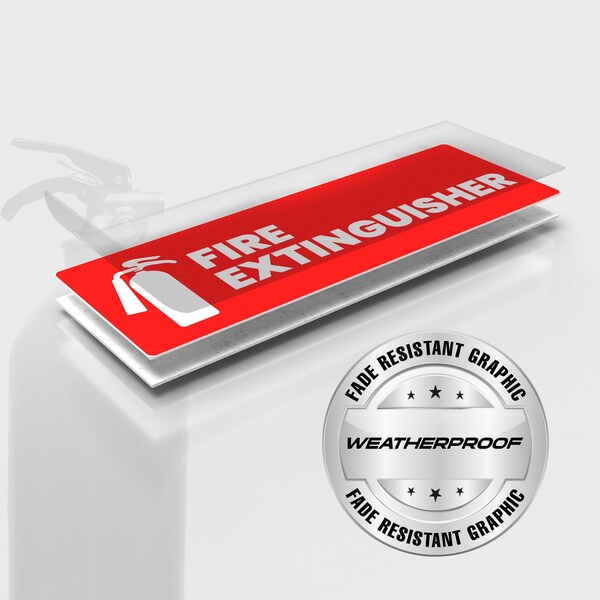 Fuel Stickers Fire Extinguisher Sticker: For Office, Commercial: Safety & Compliance: Hvy-Dty, 6''x2'', 4PK - Z-462FIRE-4PK