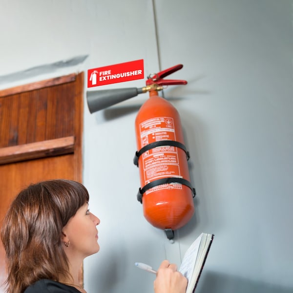 Fuel Stickers Fire Extinguisher Sticker: For Office, Commercial: Safety & Compliance: Hvy-Dty, 6''x2'', 4PK - Z-462FIRE-4PK