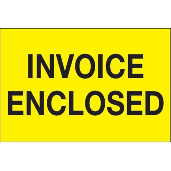 Bondad 3 x 5 in. - Invoice Enclosed Fluorescent Yellow Labels - BO3348545