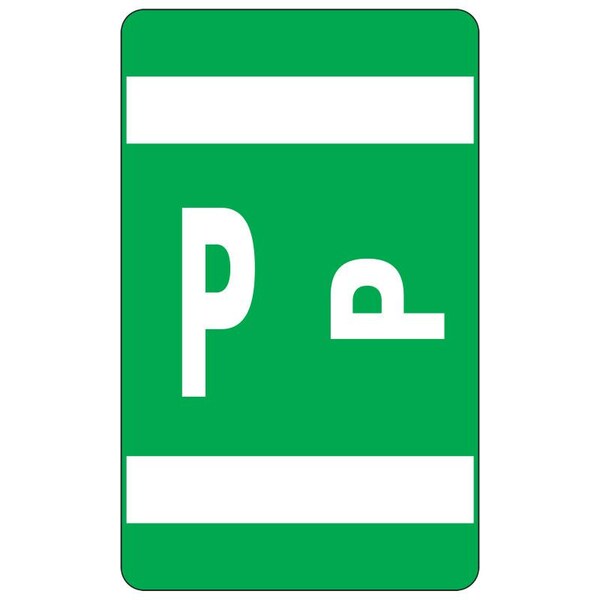 Smead Label, Accs, ""P"", Drkgn, 100Ct Pk - SMD67186