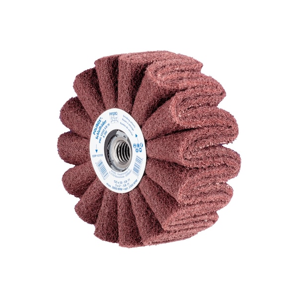 Pferd 5" x 2" POLINOX Non-Woven Finishing Drum - 5/8-11 Thread, PNG, A/O 280 Grit - 43109