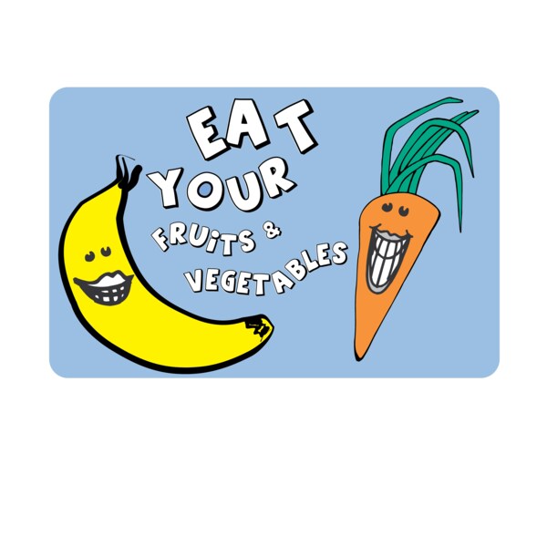 Nevs Eat Your Fruits & Vegetables 1-15/16" circle - FUN-123