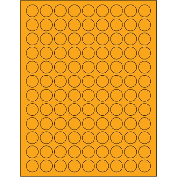 Bondad 0.75 in. Fluorescent Orange Circle Laser Labels, 10800PK - BO2820037