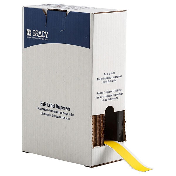 Brady Label, 1 in W, Indoor, Yellow - BM7C-1000-854-YL